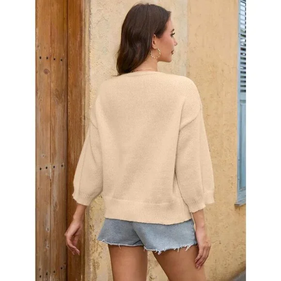 Women's Orange Lightweight Casual Fashion Fabric Long Sleeve Sweatshirts Jacket - Picture 5 of 5